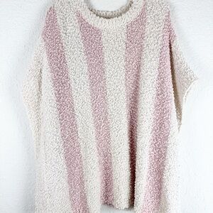Andree by Unit Cozy Knit Pink and Beige Stripe Pullover